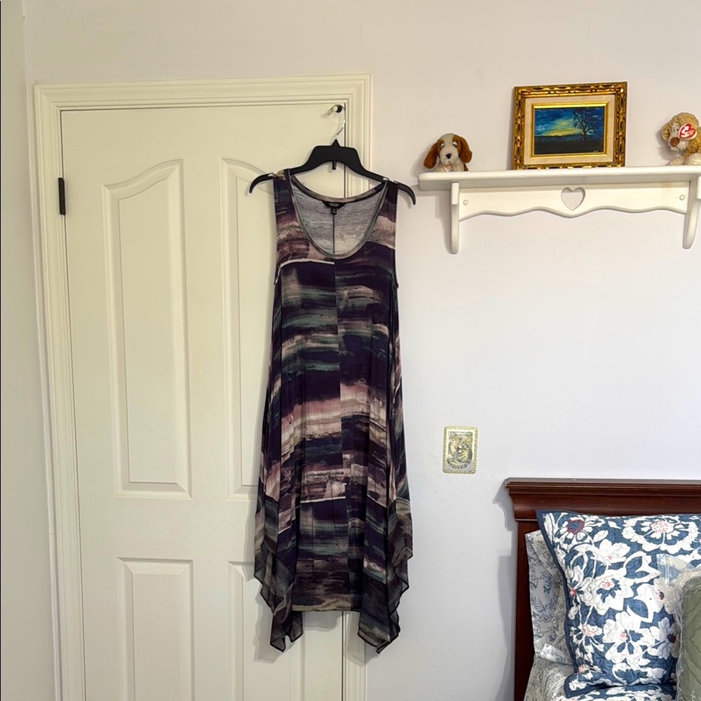 Simply Vera Vera Wang Black and Purple High Low Sundress